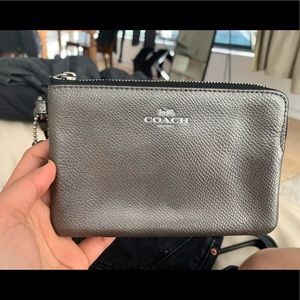 Silver Coach wristlet
